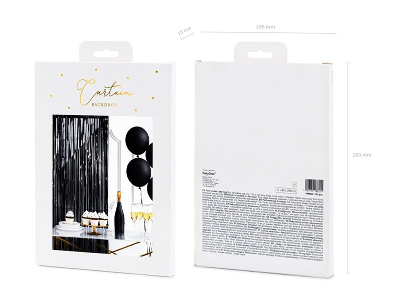 Zwart Deurgordijn 2,5m van Partydeco koop je bij Partywinkel