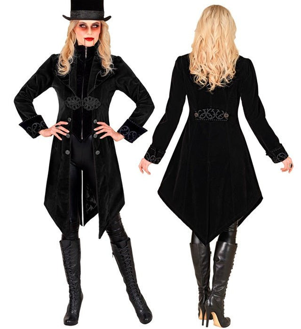 ZWART FLUWELEN GOTHIC JAS DAMES van Widmann koop je bij Partywinkel