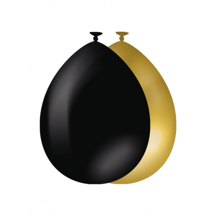 Zwart Gouden Ballonnen 30cm 50st van Paper Dreams koop je bij Partywinkel