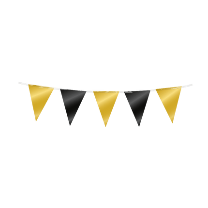 Zwart Gouden Slinger Mini Folie 3m - Partywinkel - 8716764246630