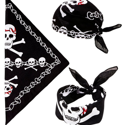 Zwart Witte Piraten Bandana van Widmann koop je bij Partywinkel