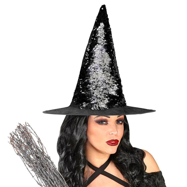 Zwart Zilveren Heksenhoed van Widmann koop je bij Partywinkel