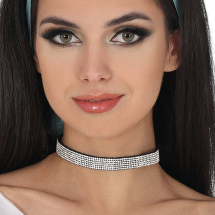 Zwart Zilveren Ketting met Glitter van Fiestas Guirca koop je bij Partywinkel