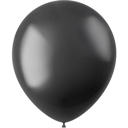 Zwarte Ballonnen Metallic Onyx Black 33cm 50st van Folat koop je bij Partywinkel