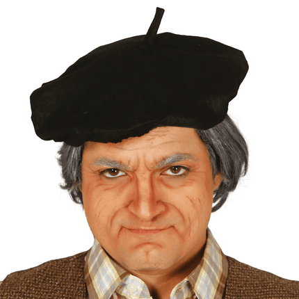 Zwarte Baret 26cm van Fiestas Guirca koop je bij Partywinkel