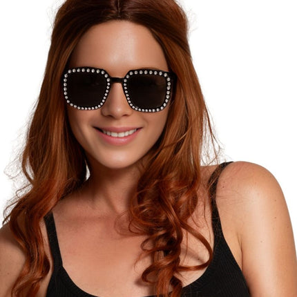 Zwarte Bril Bling van Partychimp koop je bij Partywinkel