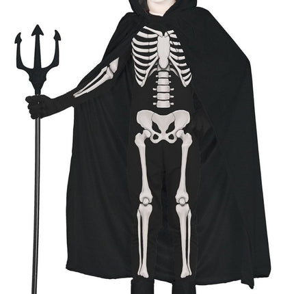 Zwarte Cape Kind Met Capuchon 1m - Partywinkel - 8434077189856