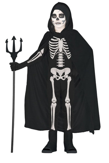 Zwarte Cape Kind Met Capuchon 1m - Partywinkel - 8434077189856