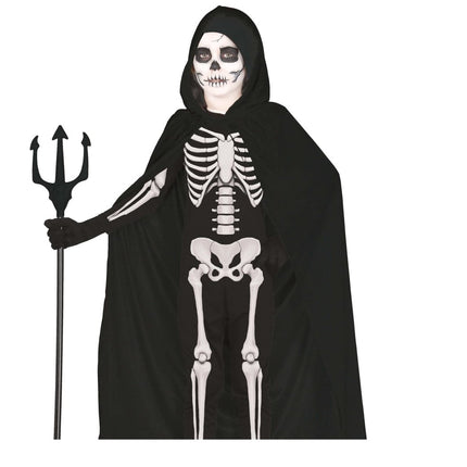 Zwarte Cape Kind Met Capuchon 1m - Partywinkel - 8434077189856