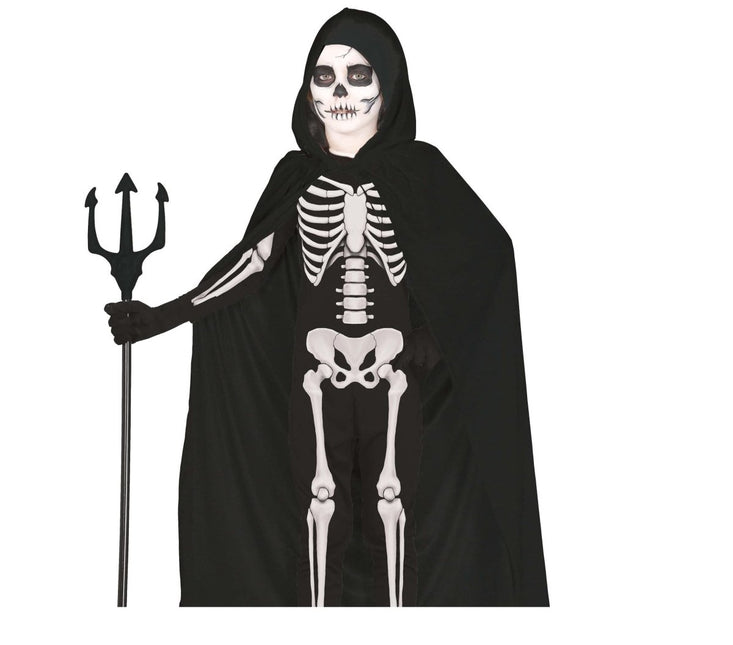 Zwarte Cape Kind Met Capuchon 1m - Partywinkel - 8434077189856