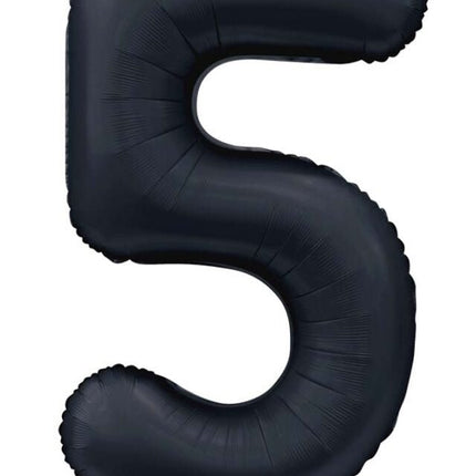 Zwarte Cijfer Ballon 5 Jaar Glans 86cm van WeFiesta koop je bij Partywinkel