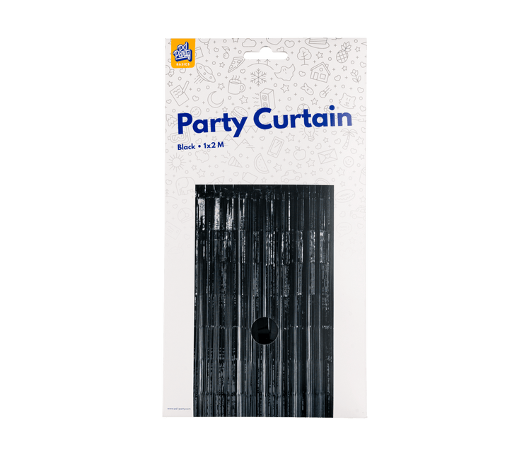 Zwarte Deurgordijn 2m - Partywinkel - 8716764236433