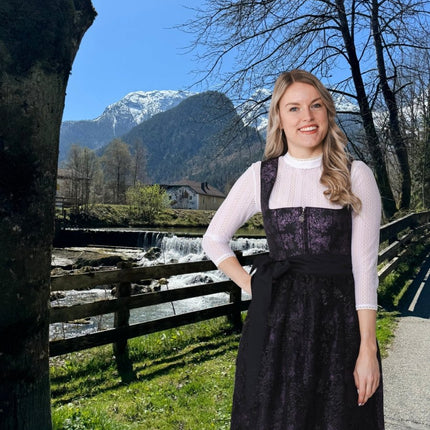 Zwarte Dirndl Jurk Oktoberfest Dames Kant van Haus Huberts koop je bij Partywinkel