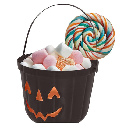Zwarte Halloween Snoep Emmer Pompoen 20cm van Fiestas Guirca koop je bij Partywinkel