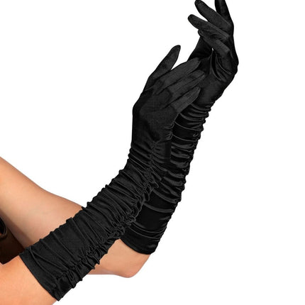 Zwarte Handschoenen 44cm van Widmann koop je bij Partywinkel