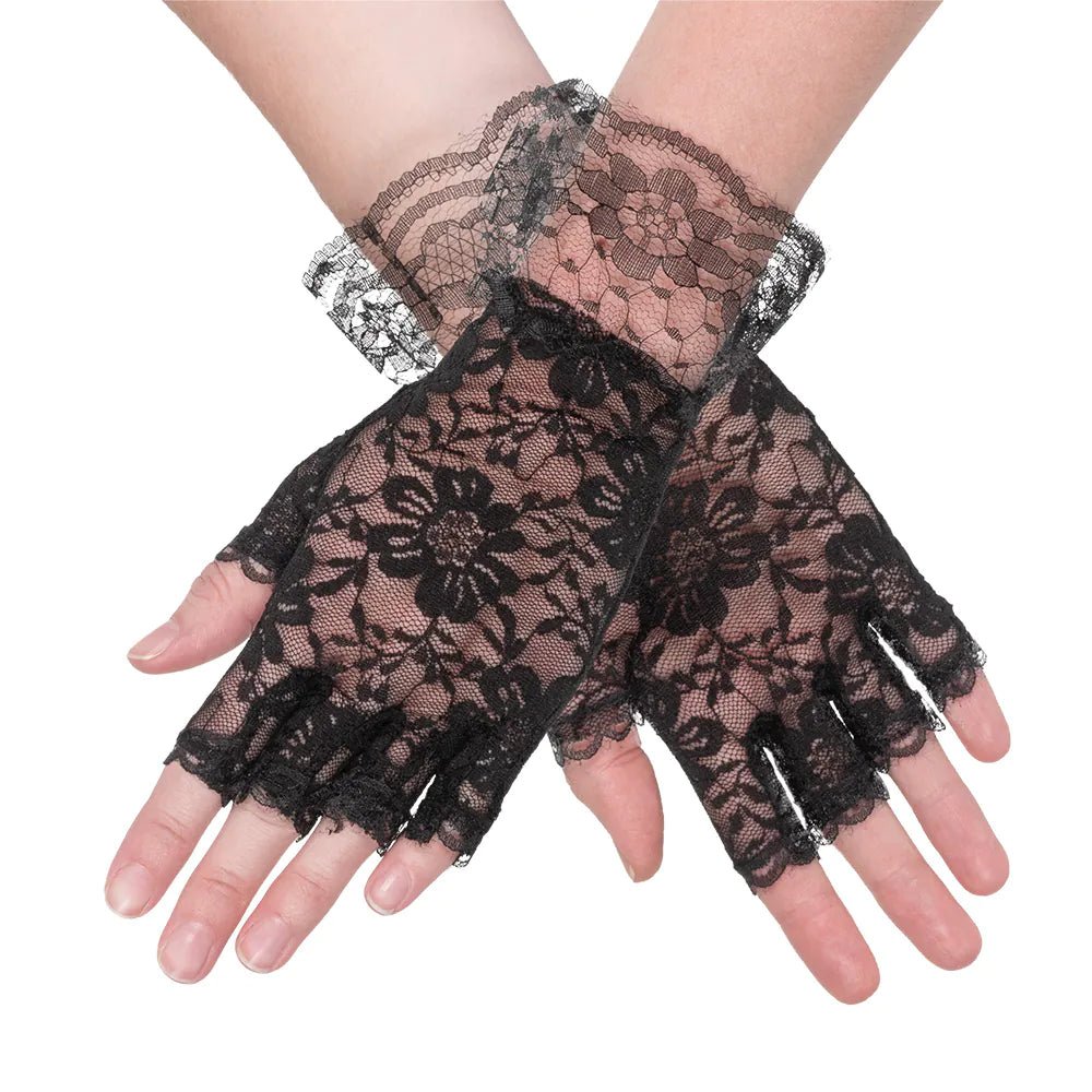 Schwarze Handschuhe Spitze – Partywinkel