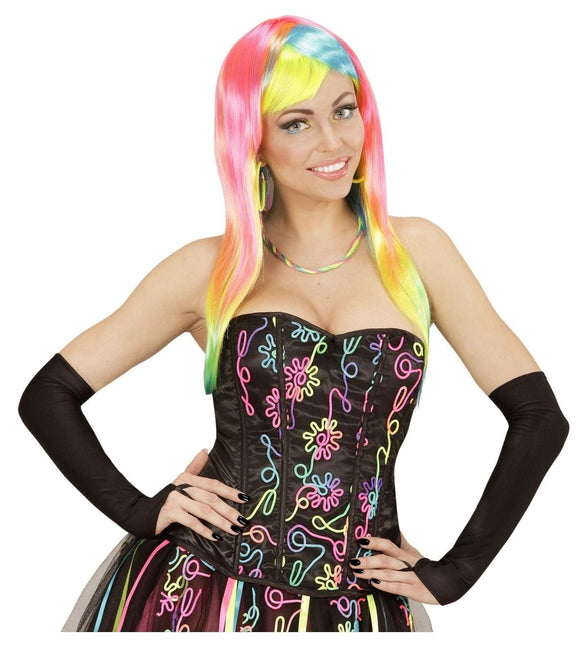 Zwarte Handschoenen Vingerloos Satijn van Widmann koop je bij Partywinkel