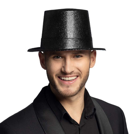 Zwarte Hoed Glitter 29cm van Boland koop je bij Partywinkel