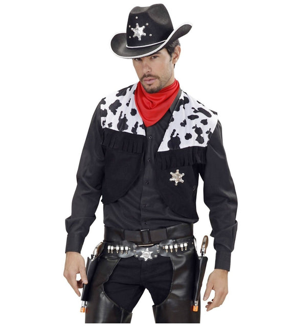 Zwarte Holster Cowboy Dubbel van Widmann koop je bij Partywinkel