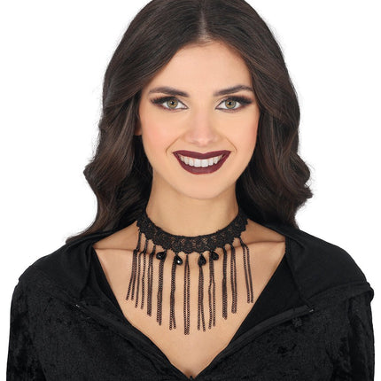 Zwarte Ketting Choker van Fiestas Guirca koop je bij Partywinkel