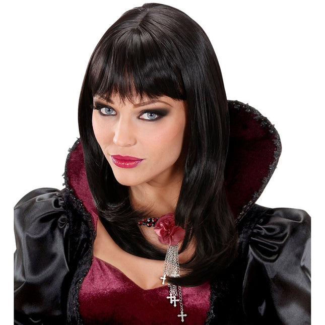 Zwarte Pruik Ashley van Widmann koop je bij Partywinkel