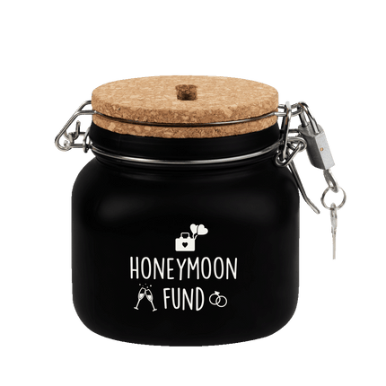 Zwarte Spaarpot Honeymoon 12,5cm - Partywinkel - 8716764240188