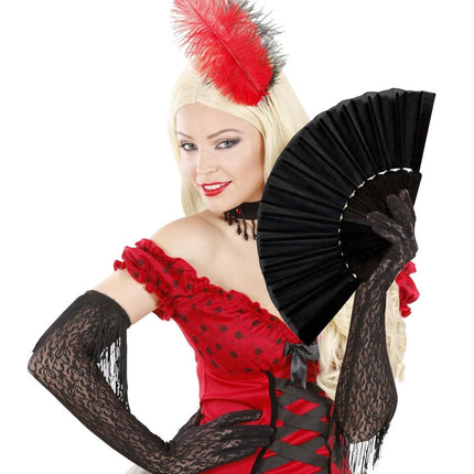 Zwarte Waaier Stof van Widmann koop je bij Partywinkel