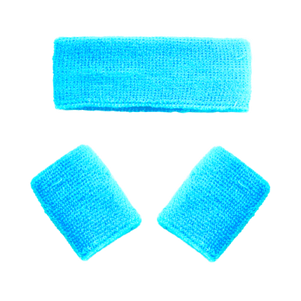 Zweetbandjes Turquoise 3st van Partychimp koop je bij Partywinkel